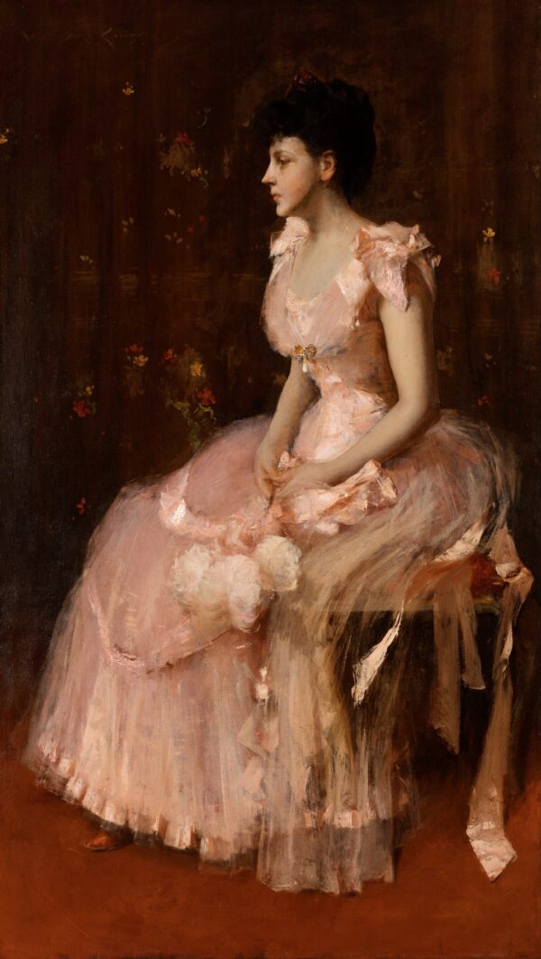 Portrait of a Lady in Pink - by William Merritt Chase