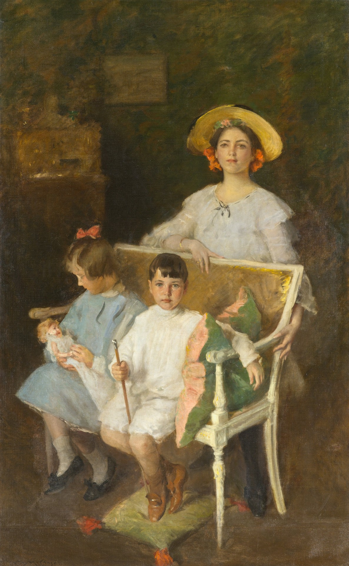 Portrait Group (Dorothy, Helen, and Bob) - by William Merritt Chase