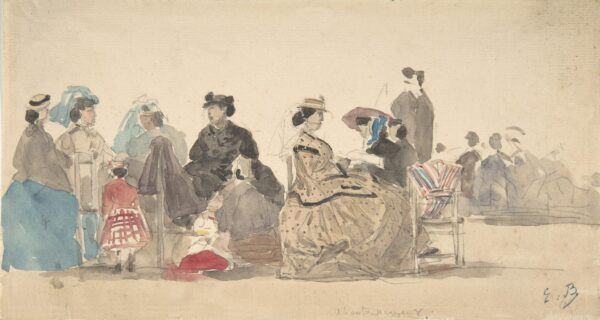 On the Beach - by Eugène Boudin