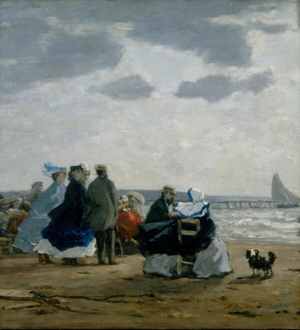 On the Beach, Dieppe - by Eugène Boudin