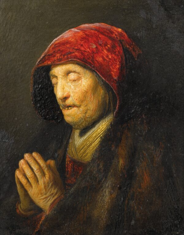 Old Woman Praying - by Rembrandt