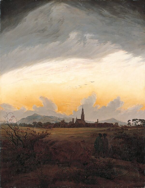 Neubrandenburg in the morning mist - by Caspar David Friedrich