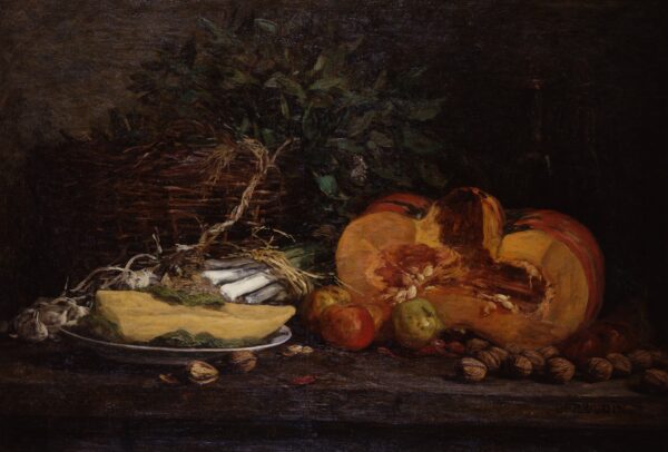 Nature morte au potiron - by Eugène Boudin
