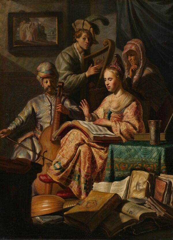 Musicerend gezelschap - by Rembrandt