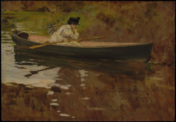 Mrs. Chase in Prospect Park - by William Merritt Chase
