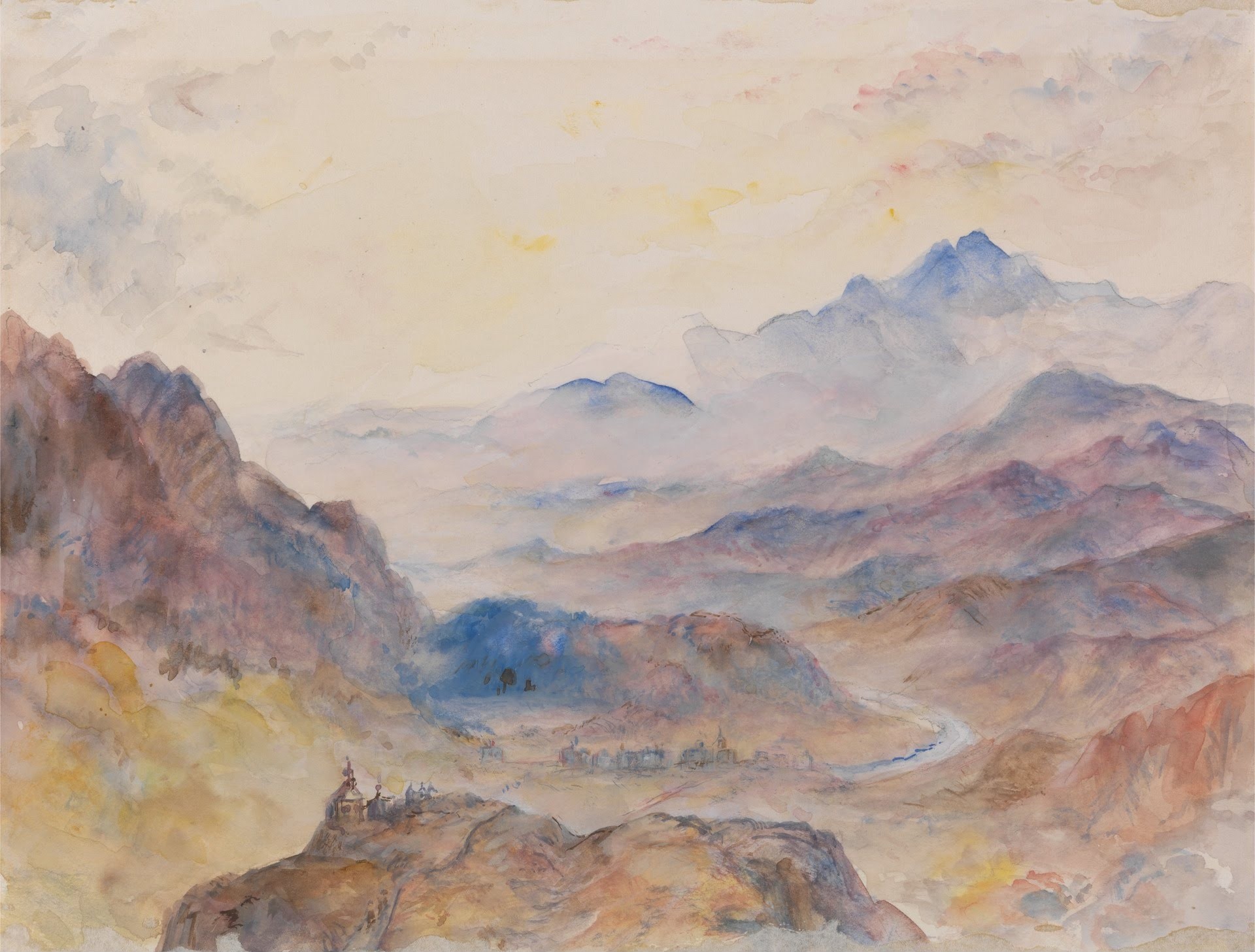 Mountain Scene, Mist Rising - by J. M. W. Turner