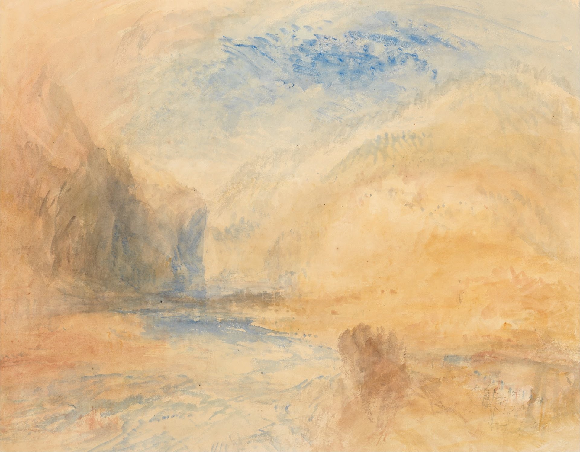 Mountain Landscape with Lake - by J. M. W. Turner