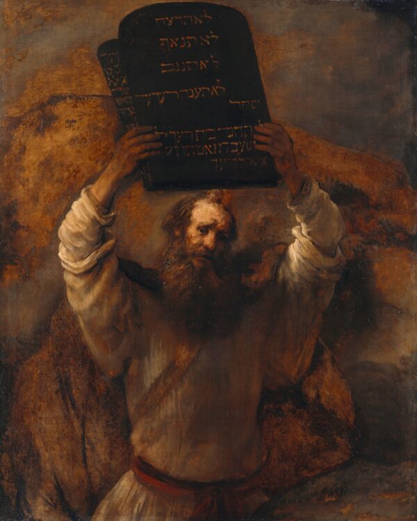 Moses with the Ten Commandments - by Rembrandt