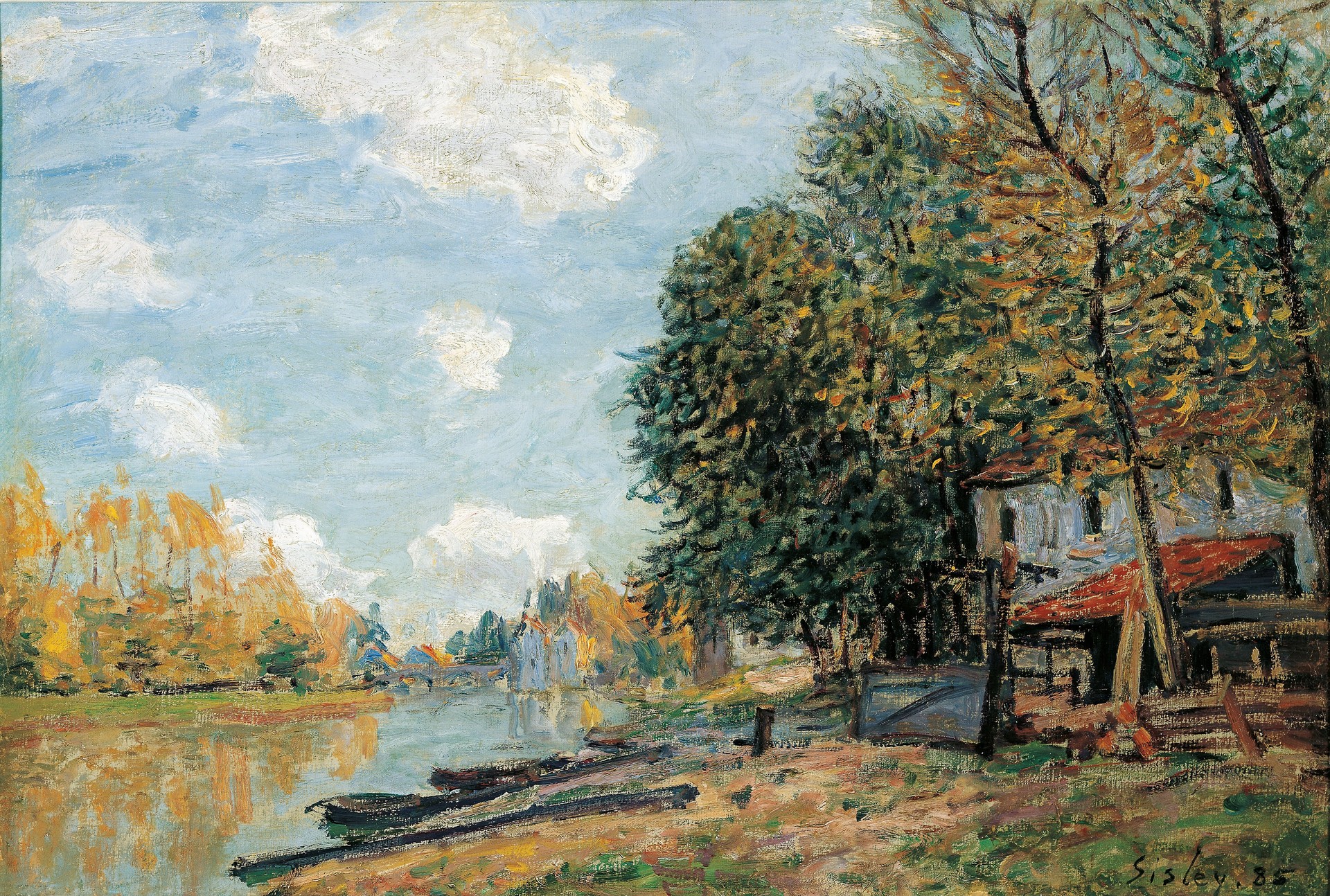 Moret: The Banks of the River Loing, 1877 - by Alfred Sisley