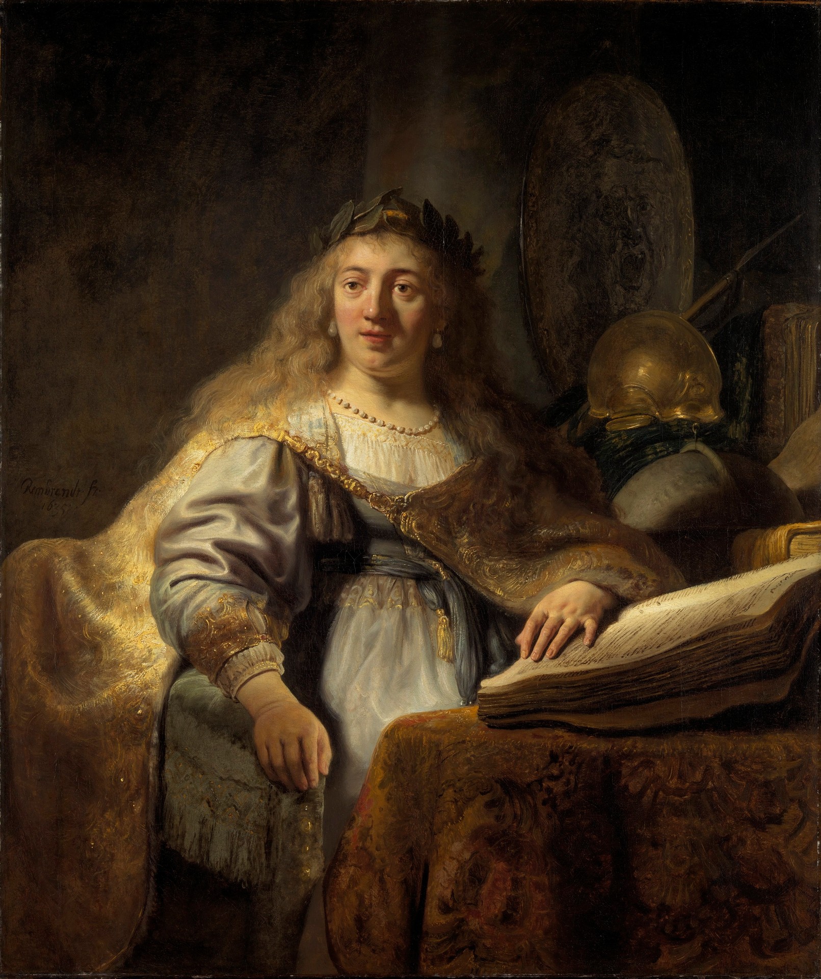 Minerva in Her Study - by Rembrandt