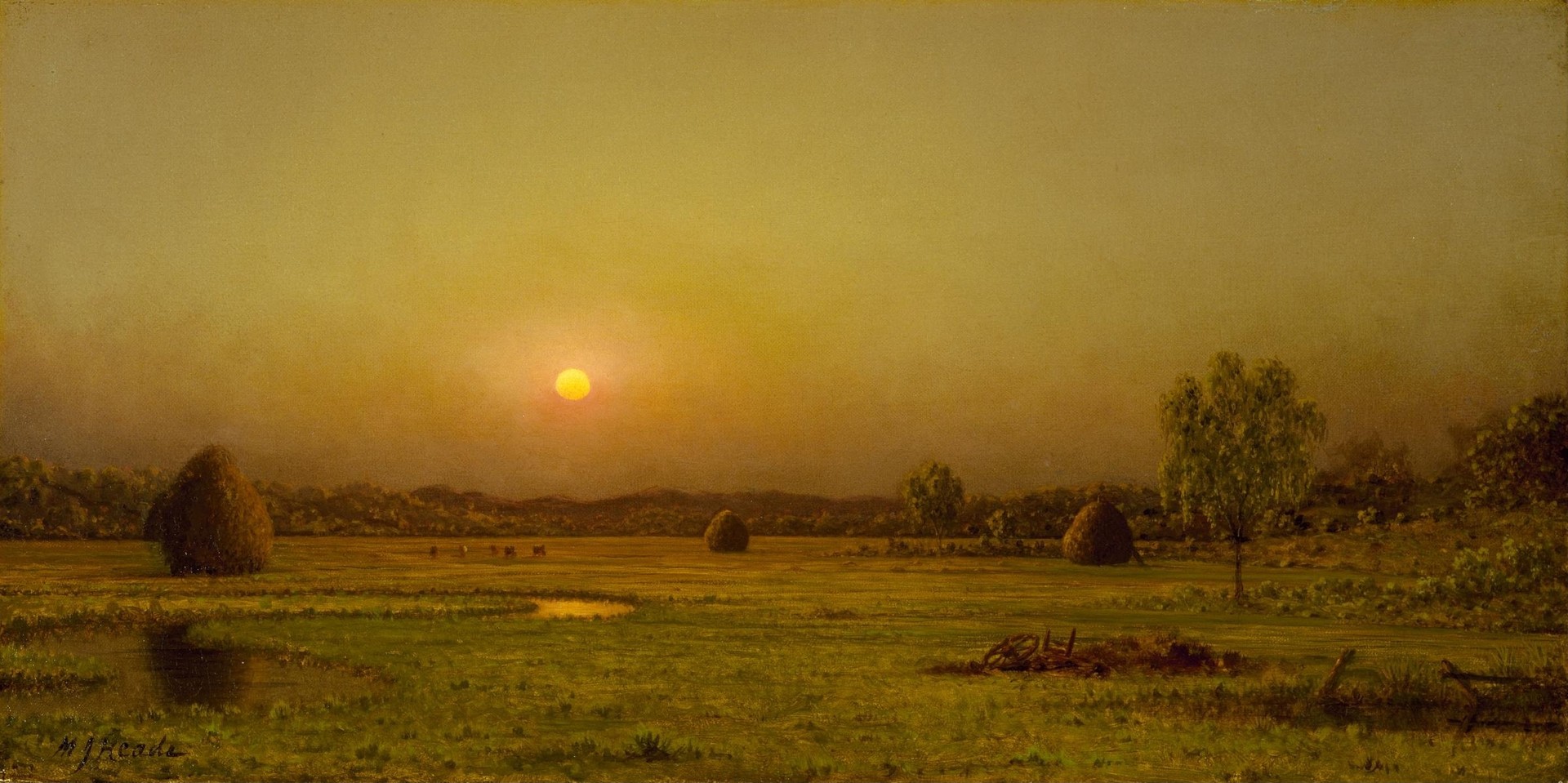 Marsh Sunset, Newburyport, Massachusetts - by Martin Johnson Heade