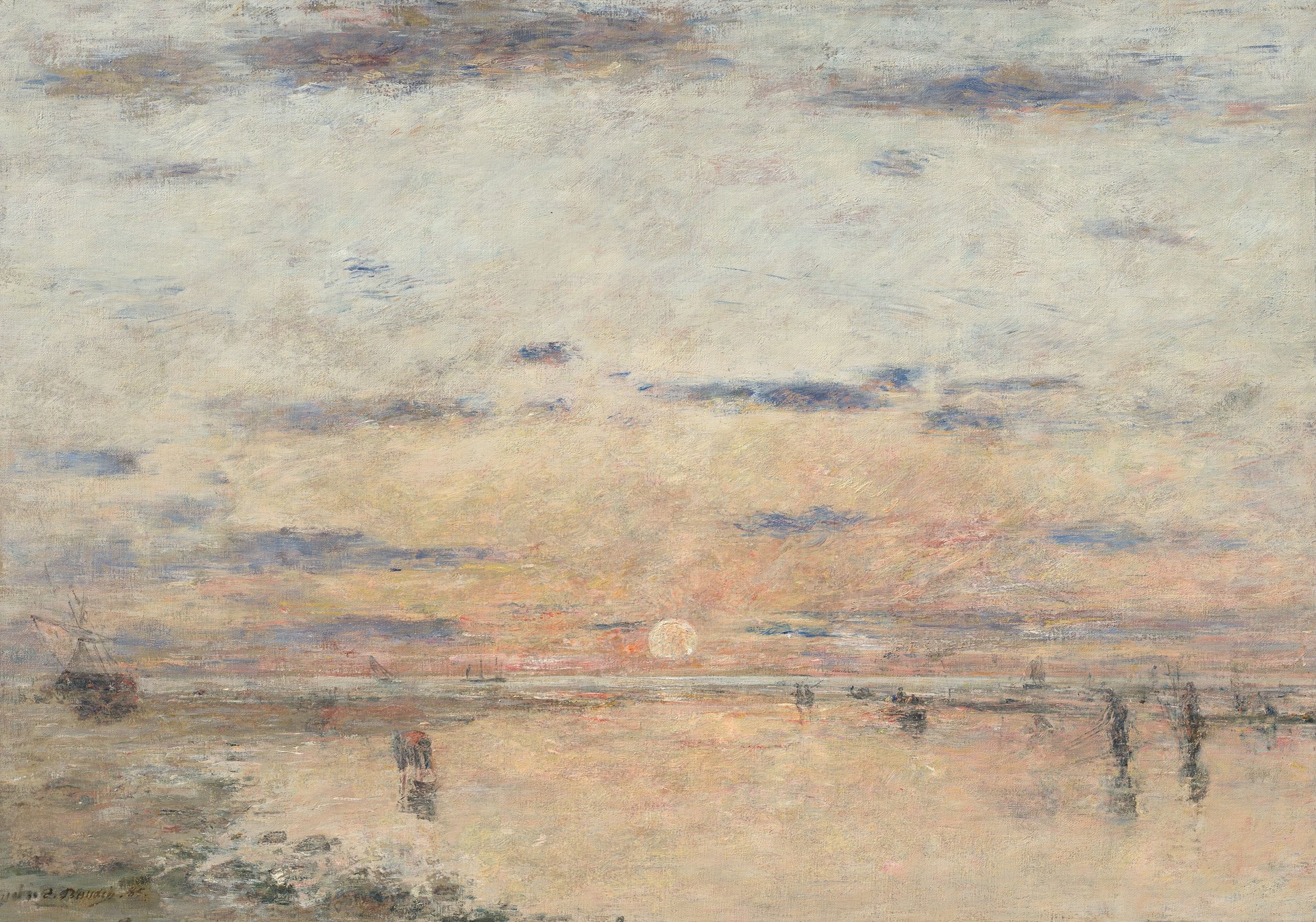 Le Havre: Sunset on the Sea - by Eugène Boudin
