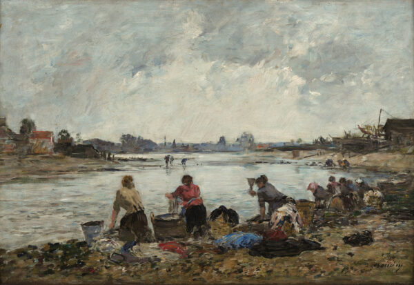 Lavadeiras nas margens do Touques - by Eugène Boudin