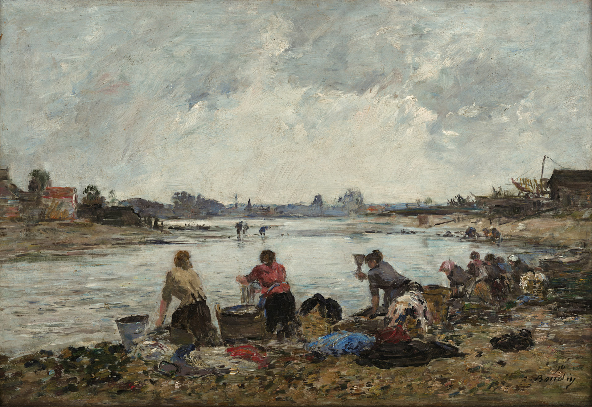 Lavadeiras nas margens do Touques - by Eugène Boudin