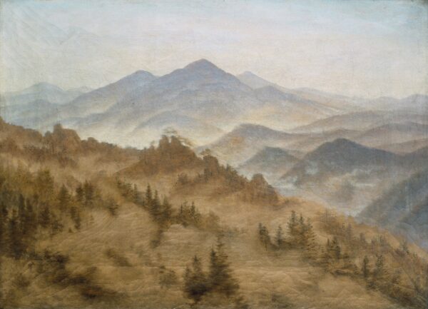 Landscape with the Rosenberg in the Bohemian Mountains - by Caspar David Friedrich