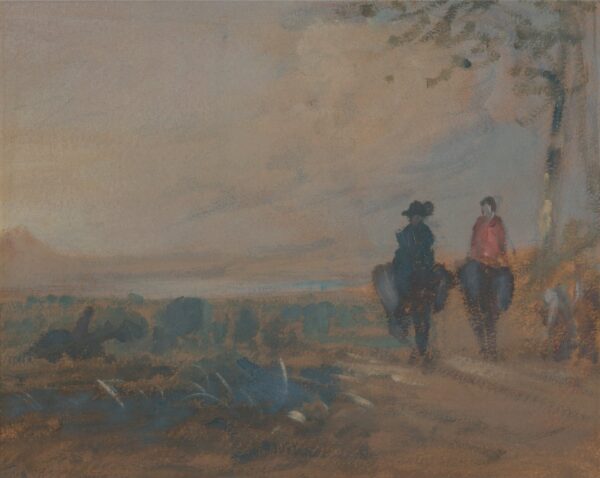 Landscape with Lake and Two Figures Riding - by J. M. W. Turner