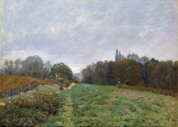 Landscape at Louveciennes - by Alfred Sisley