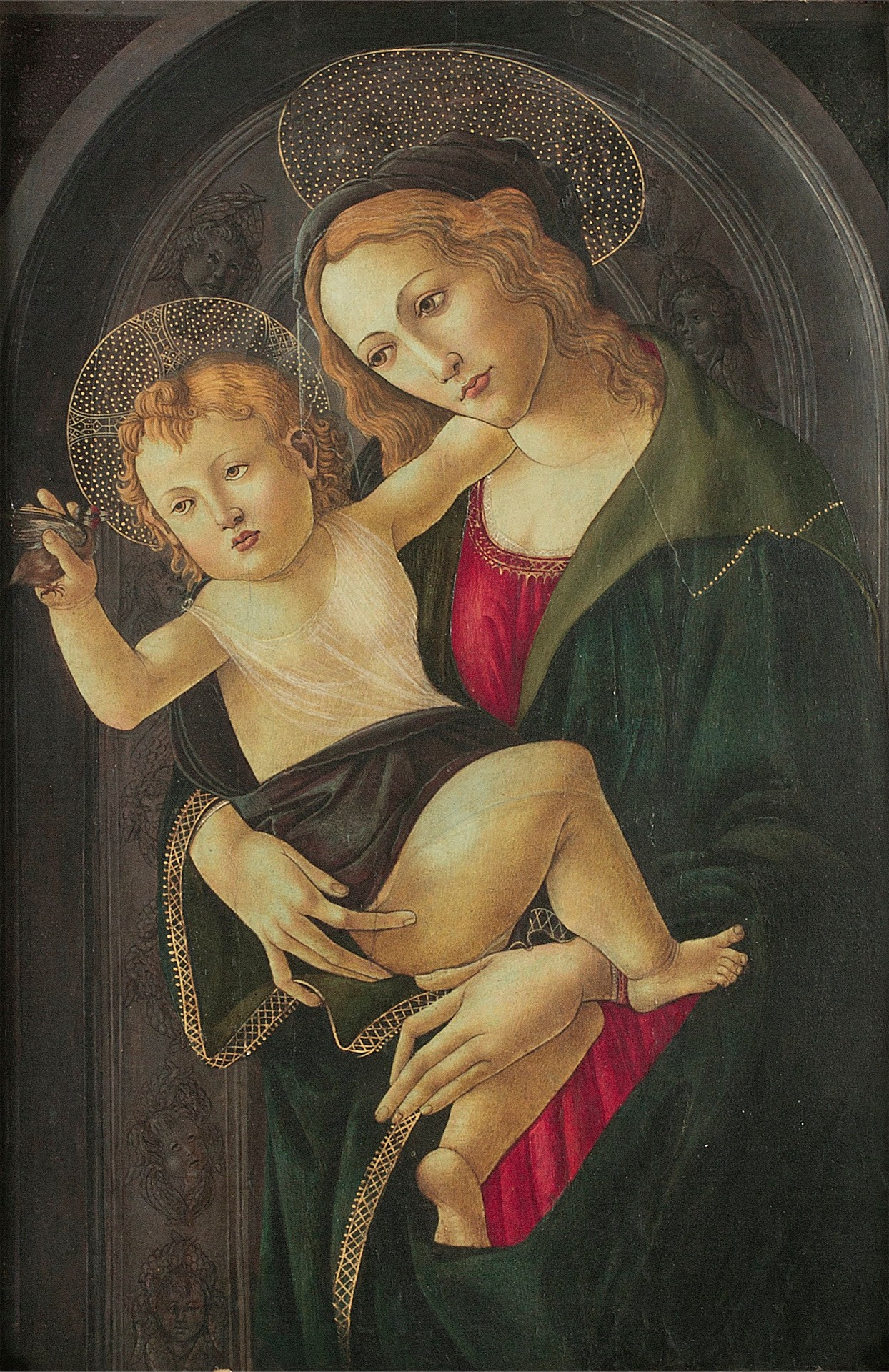 La Virgen y el Niño en un nicho - by Sandro Botticelli