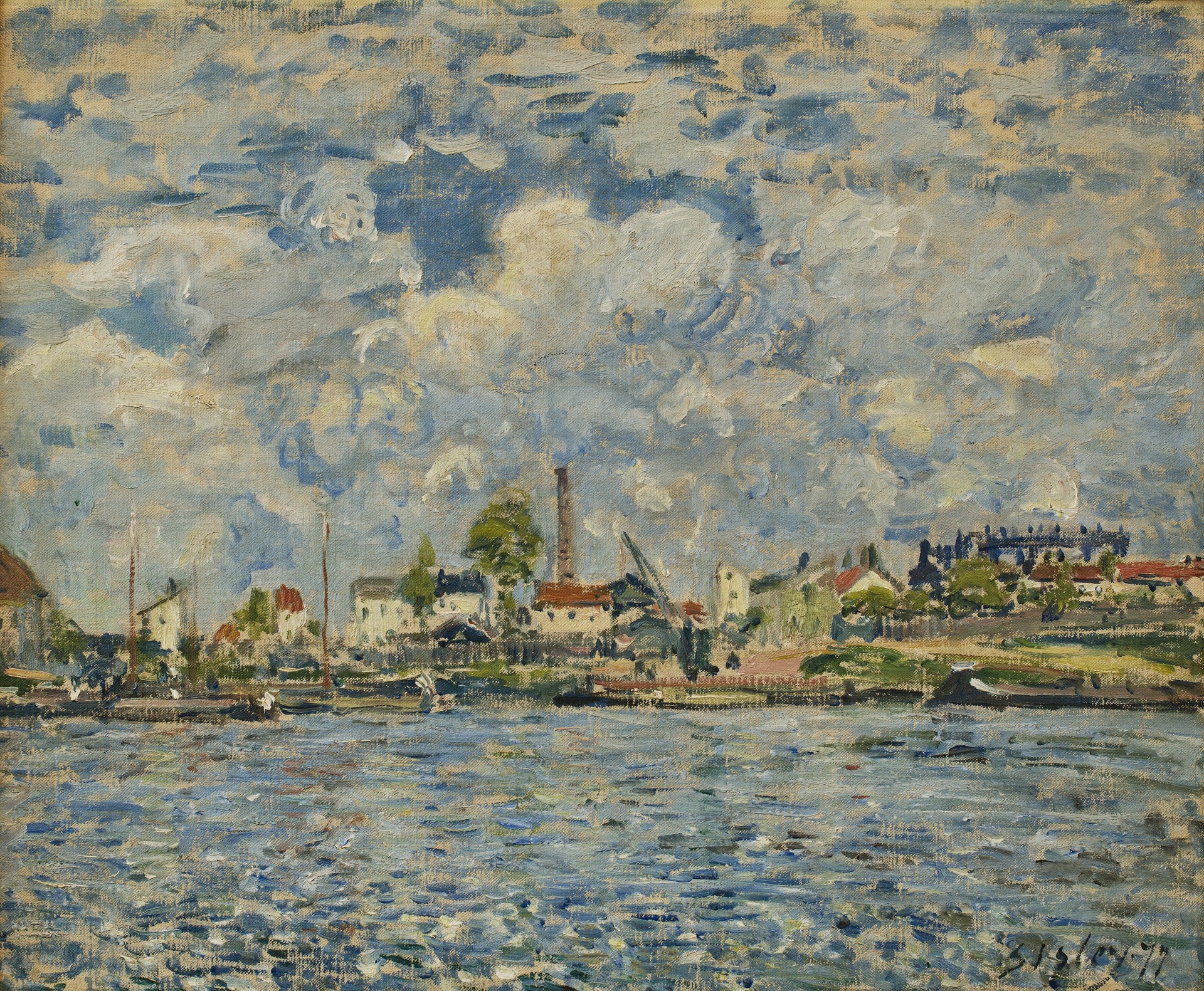 La Seine au point du jour - by Alfred Sisley