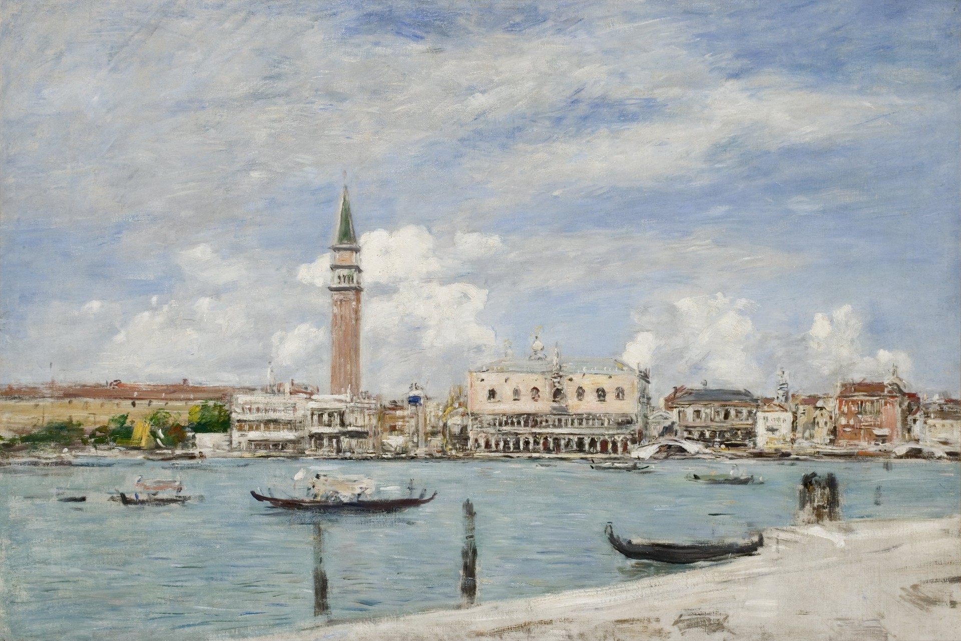 La Place Saint Marc à Venise vue depuis San Giorgio - by Eugène Boudin