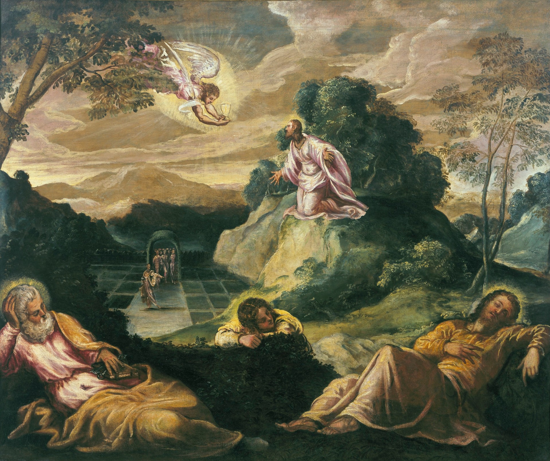 La oración en el Huerto de Getsemaní - by Tintoretto