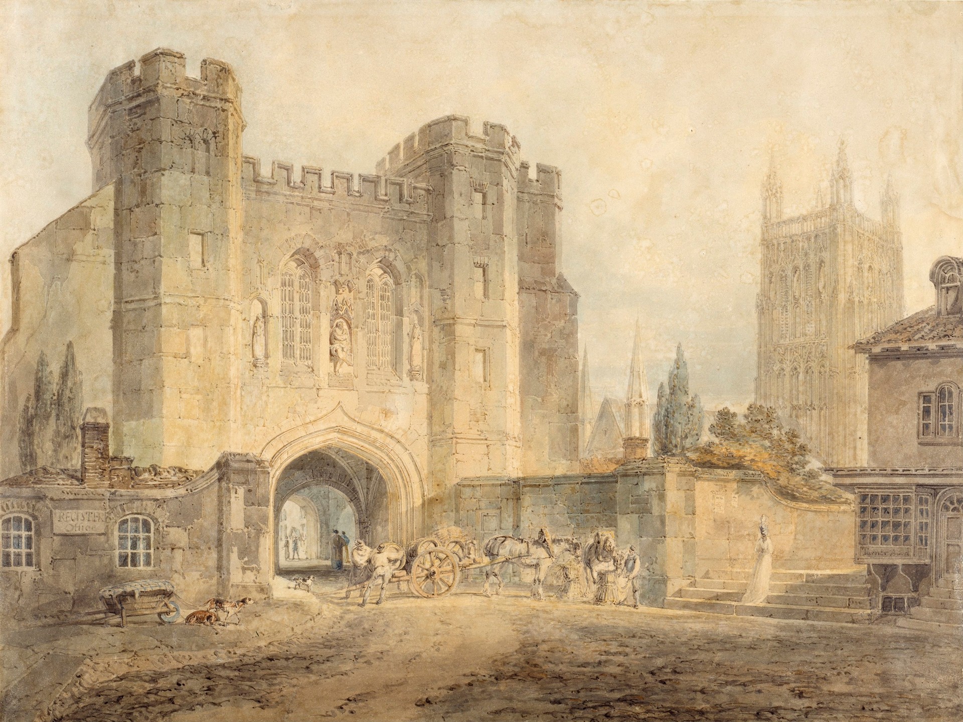 King Edgar's Gate, Worcester - by J. M. W. Turner