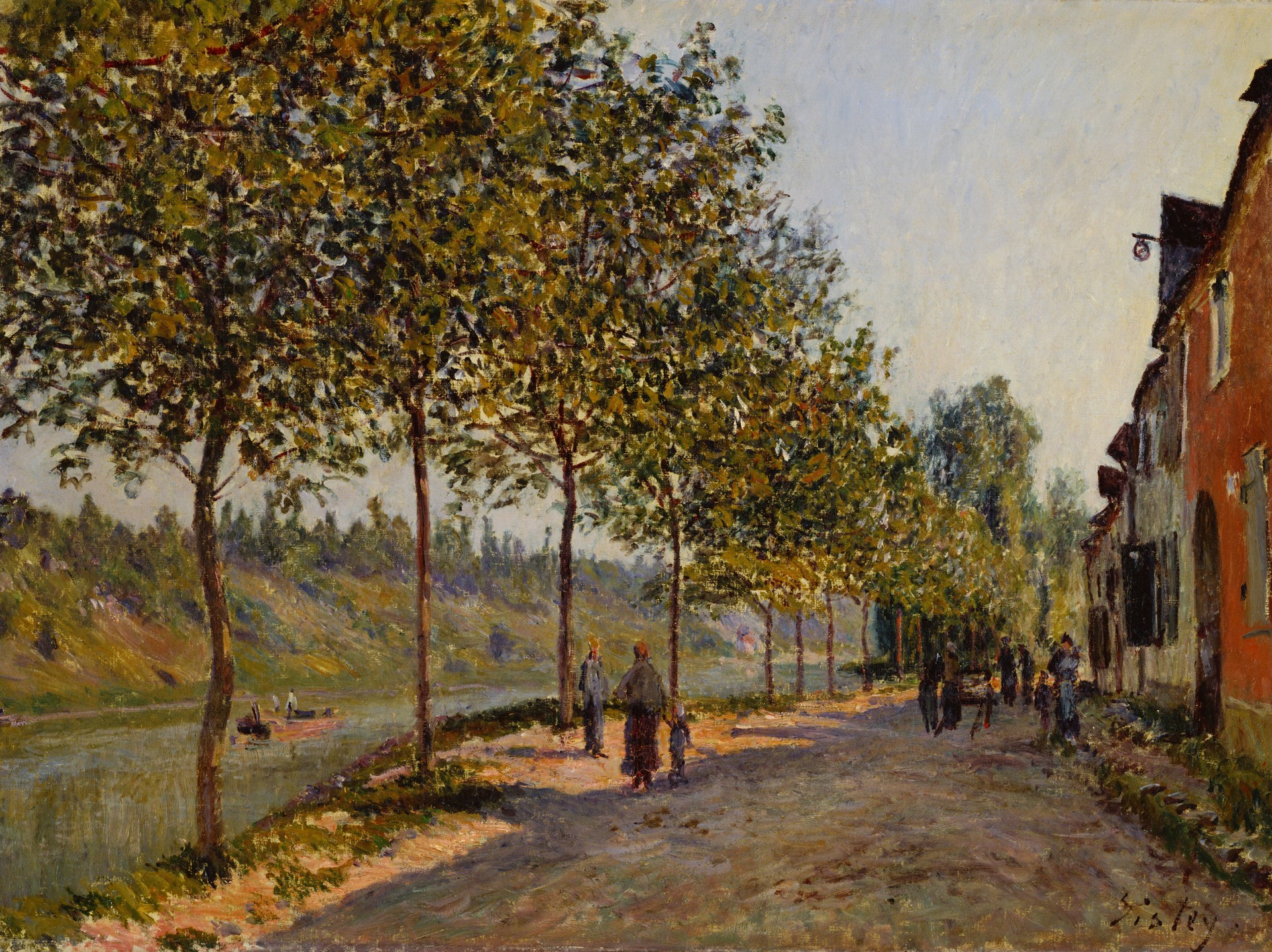 June Morning in Saint-Mammès - by Alfred Sisley