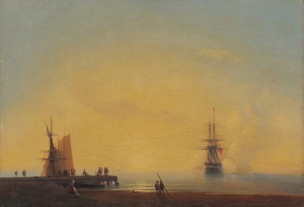 In the roads. Evening - by Ivan Aivazovsky