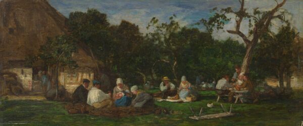 Honfleur: The St-Siméon Farm; Seated Figures - by Eugène Boudin