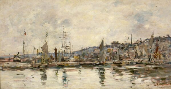 Honfleur - The harbour - by Eugène Boudin