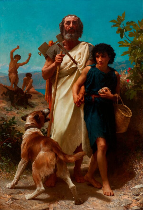 Homer and His Guide (Homère et son guide) - by William-Adolphe Bouguereau