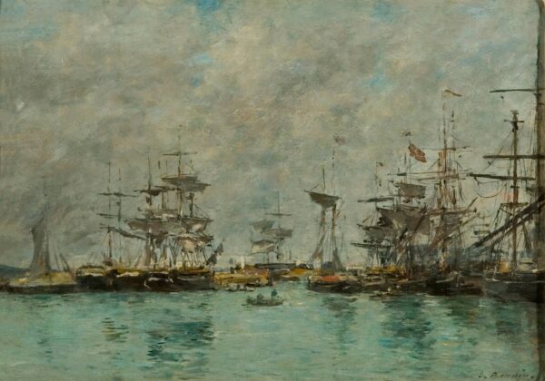 Harbour Scene - by Eugène Boudin