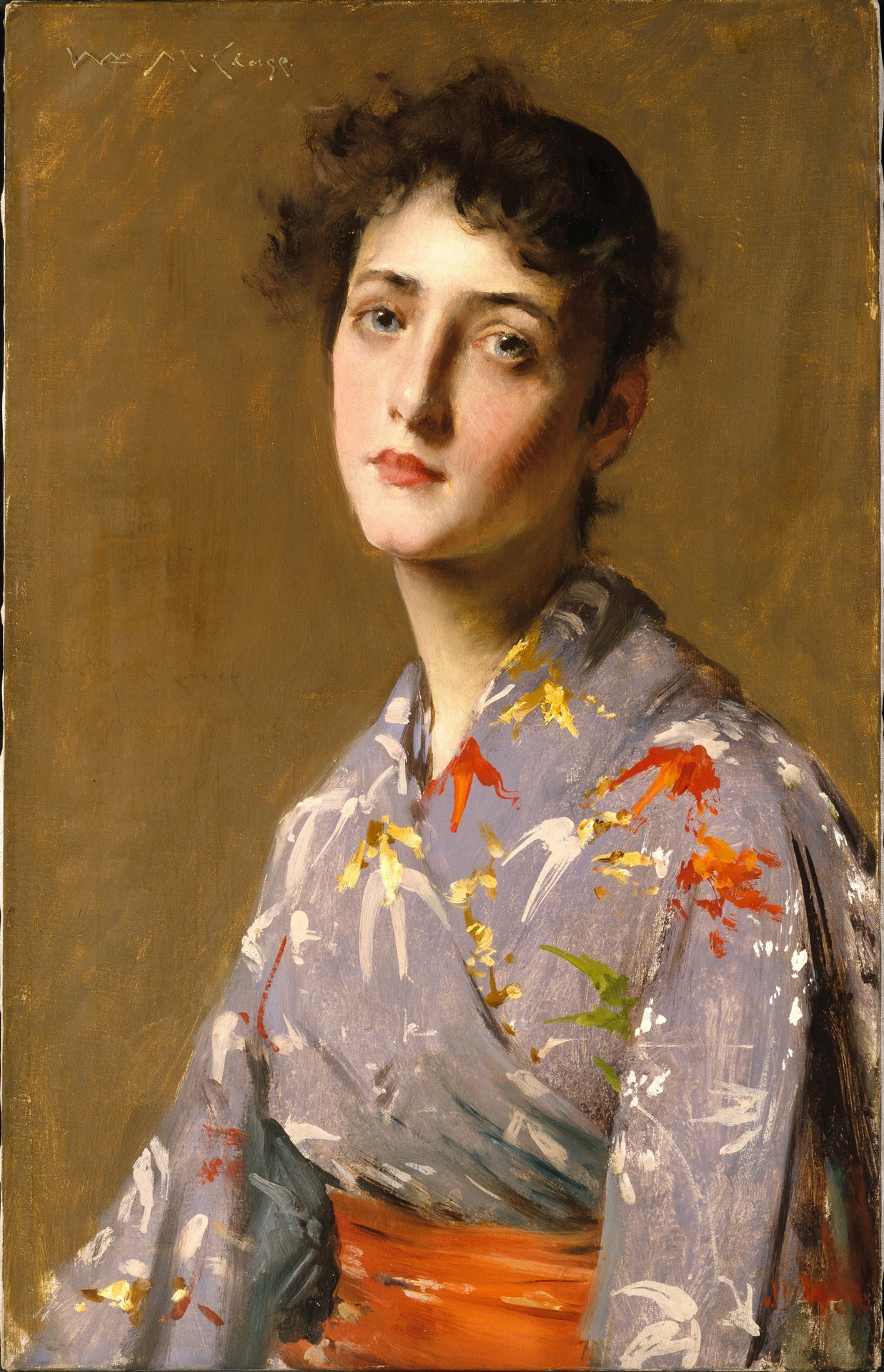 Girl in a Japanese Costume - by William Merritt Chase