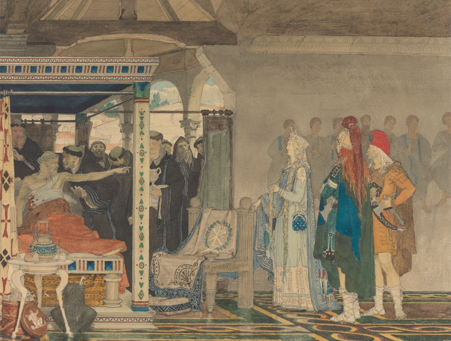 Fredegonda at the Deathbed of Praetextatus - by Lawrence Alma-Tadema