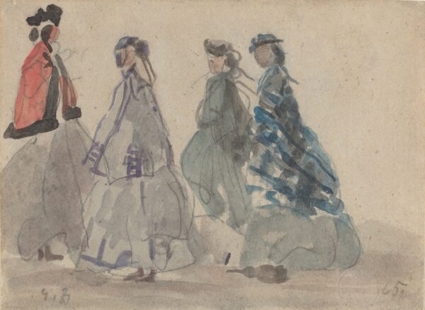 Four Women at Trouville - by Eugène Boudin