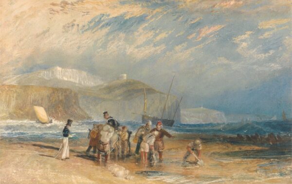 Folkestone Harbour and Coast to Dover - by J. M. W. Turner