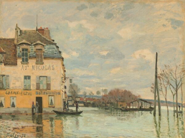 Flood at Port-Marly - by Alfred Sisley