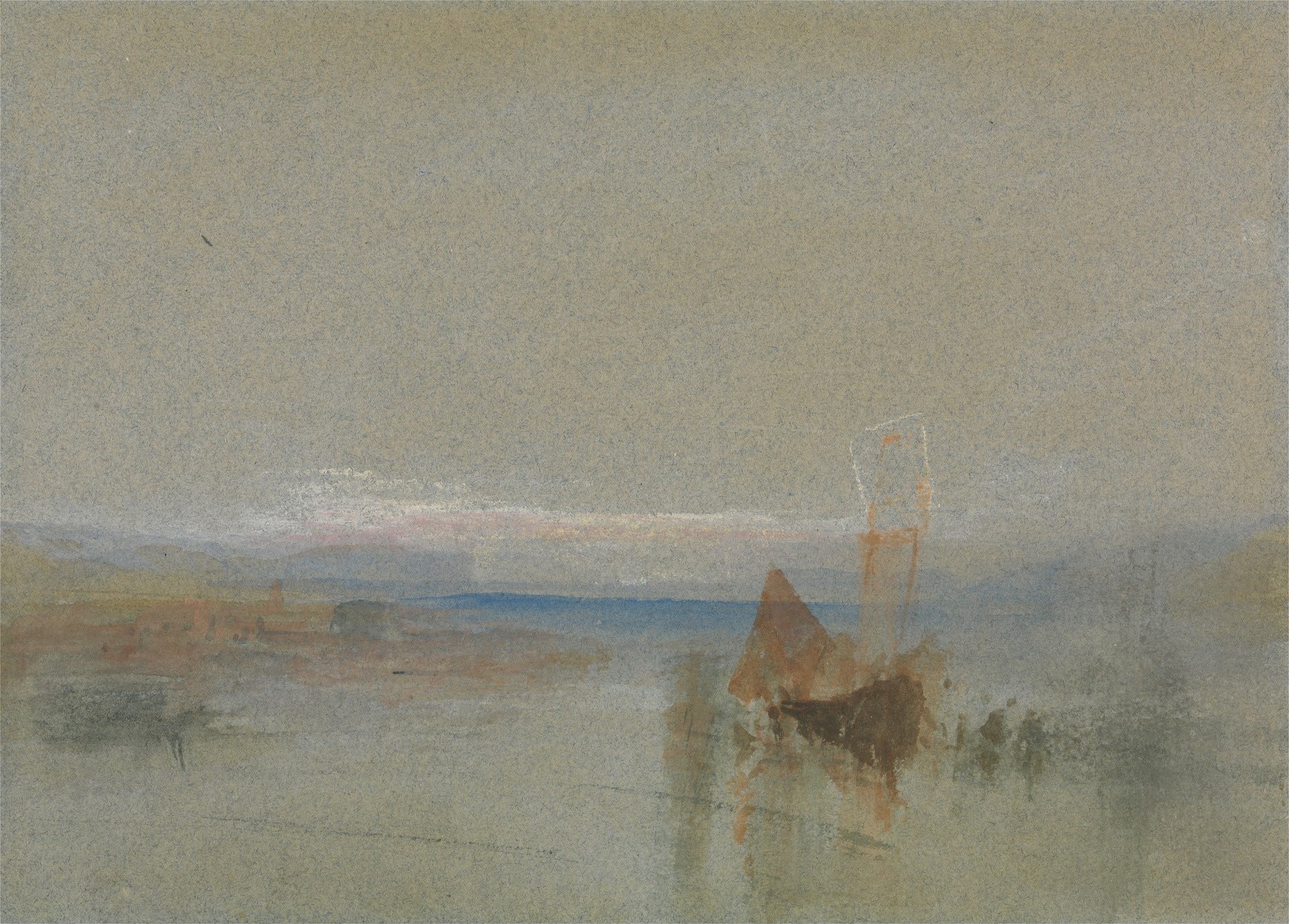Fishing Boats Becalmed off le Havre - by J. M. W. Turner