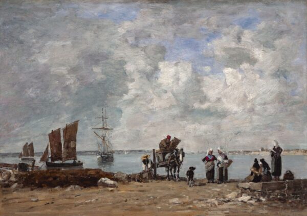 Fishermen's Wives at the Seaside - by Eugène Boudin