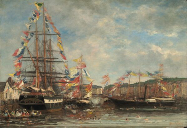Festival in the Harbor of Honfleur - Eugène Boudin