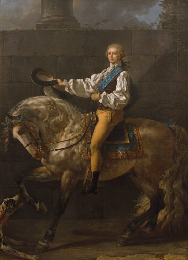 Equestrian Portrait of Stanisław Kostka Potocki - by Jacques-Louis David