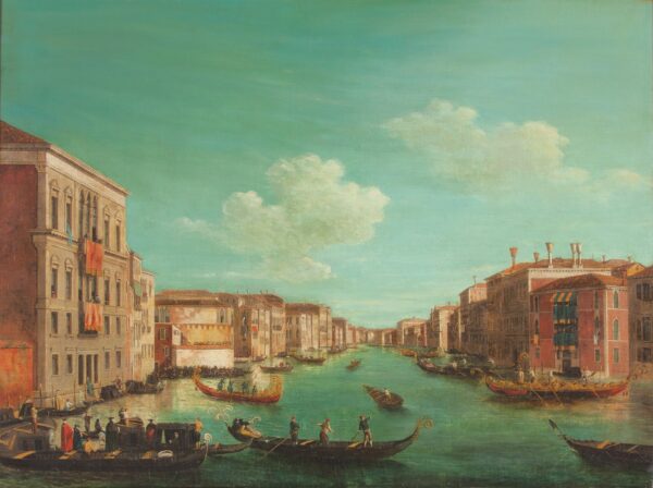 El Gran Canal, Venecia, en el día de la regata, con el Palacio Balbi y el Palacio Foscari - by Canaletto