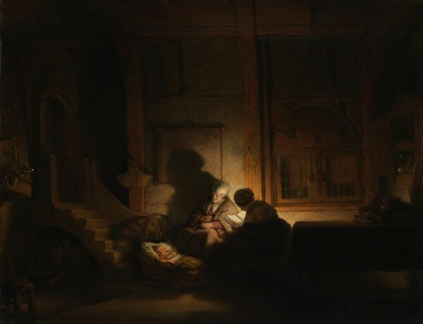 De Heilige Familie bij Avond - by Rembrandt
