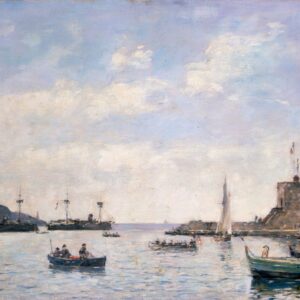 Cruisers in Villefranche - by Eugène Boudin