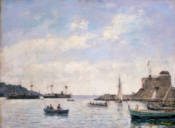 Cruisers in Villefranche - by Eugène Boudin