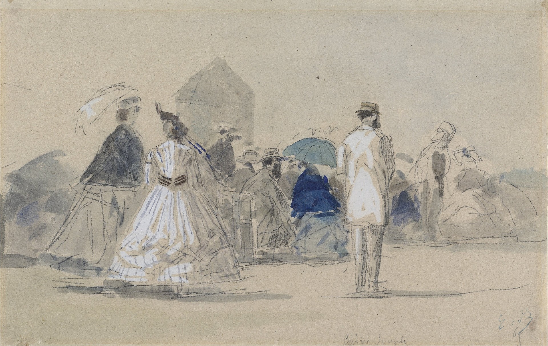 Crinolines on the Beach - by Eugène Boudin