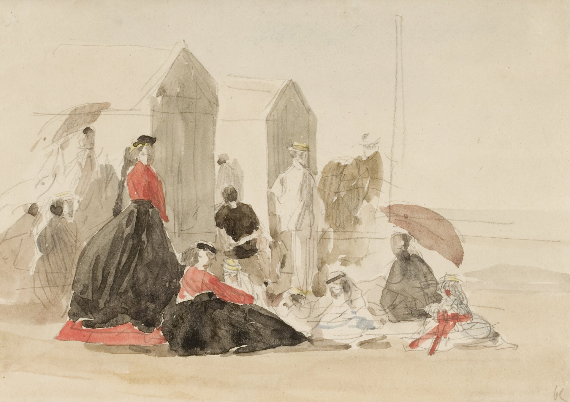 Crinolines and Cabins - by Eugène Boudin