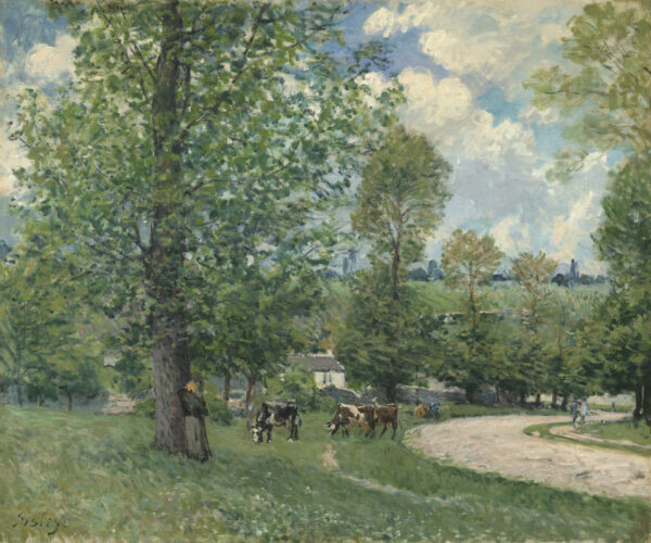 Cows in Pasture, Louveciennes - by Alfred Sisley
