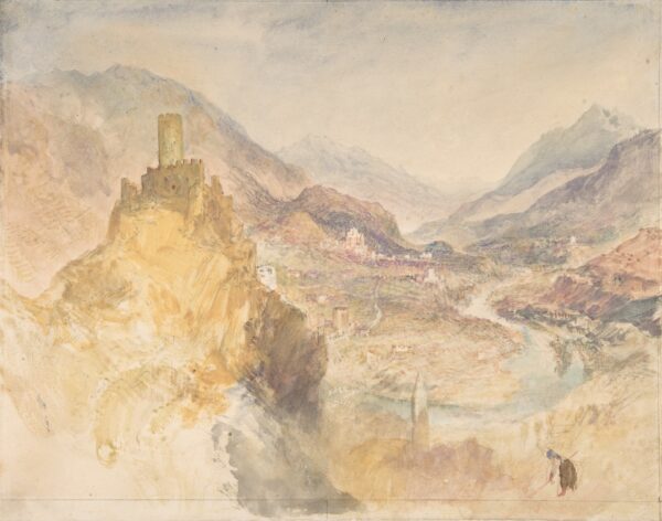 Chatel Argent and the Val d'Aosta from above Villeneuve - by J. M. W. Turner