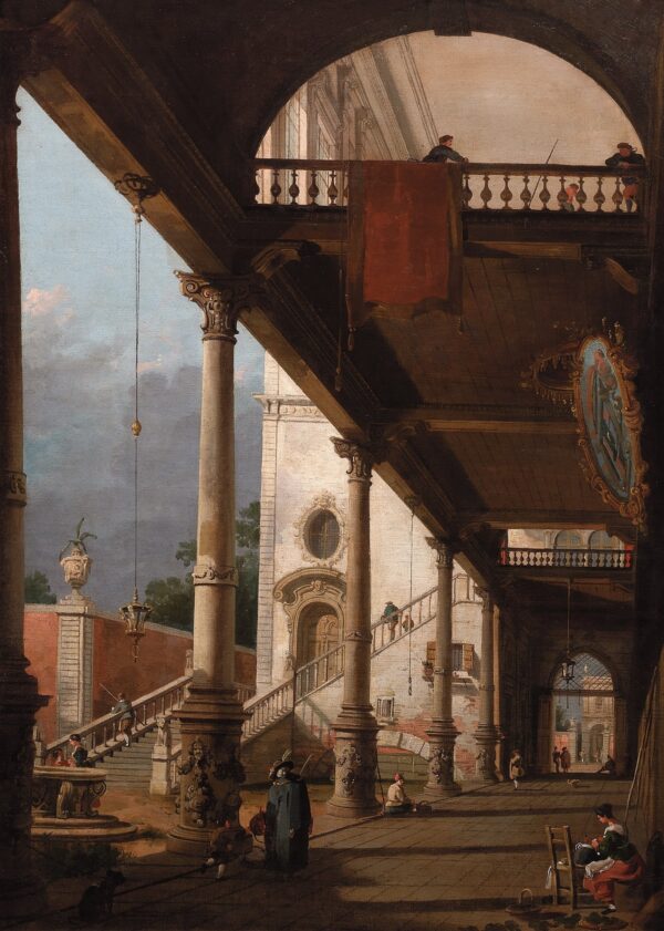 Capriccio (Venetian Courtyard) - by Canaletto